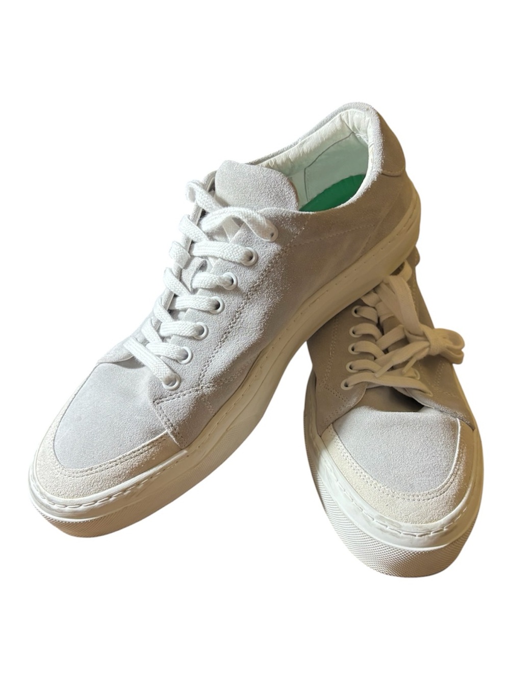 John Elliott Men's Haze Suede Lace-Up Sneakers in Light Grey Size 12 (EU 44)